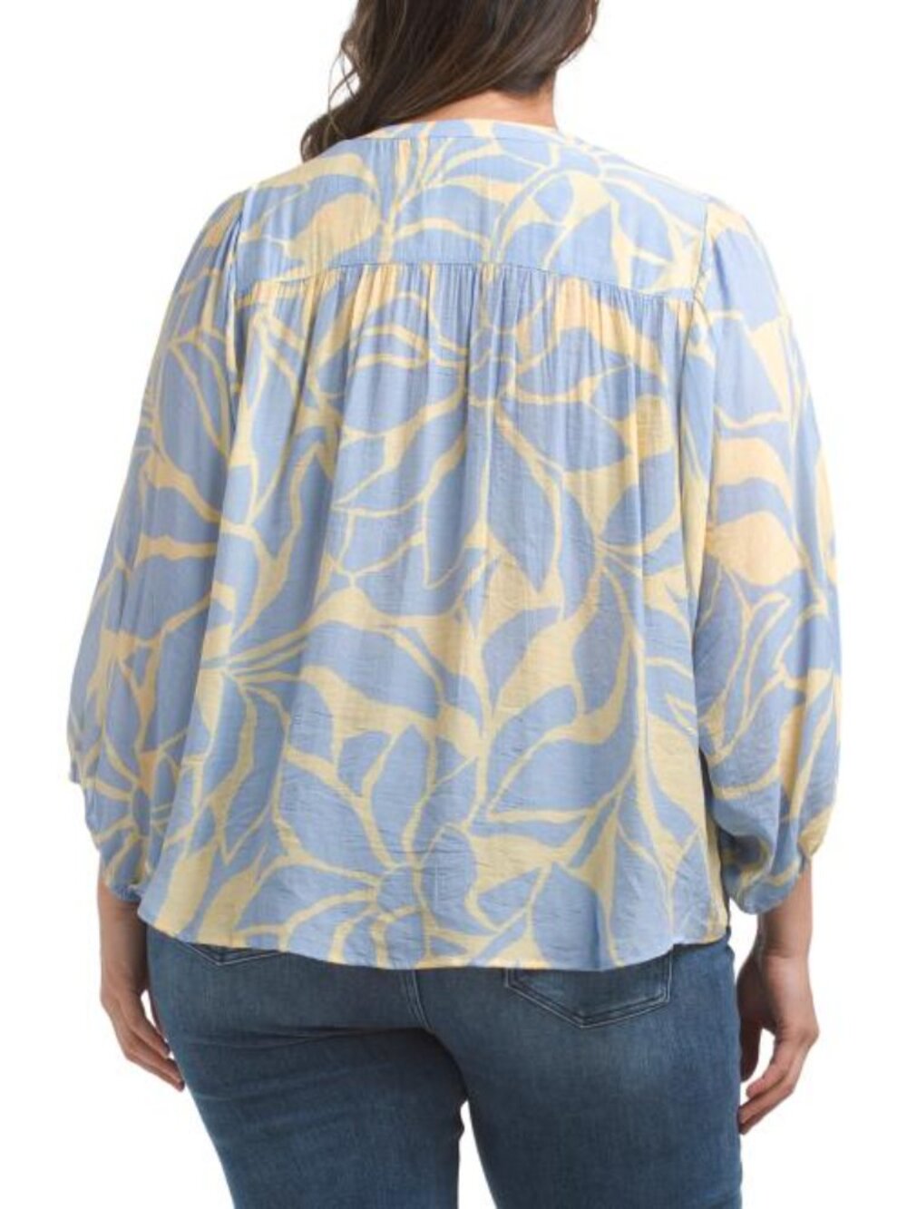 ZAC & RACHEL Plus Floral Slub Button Front Top - Picture 2 of 3